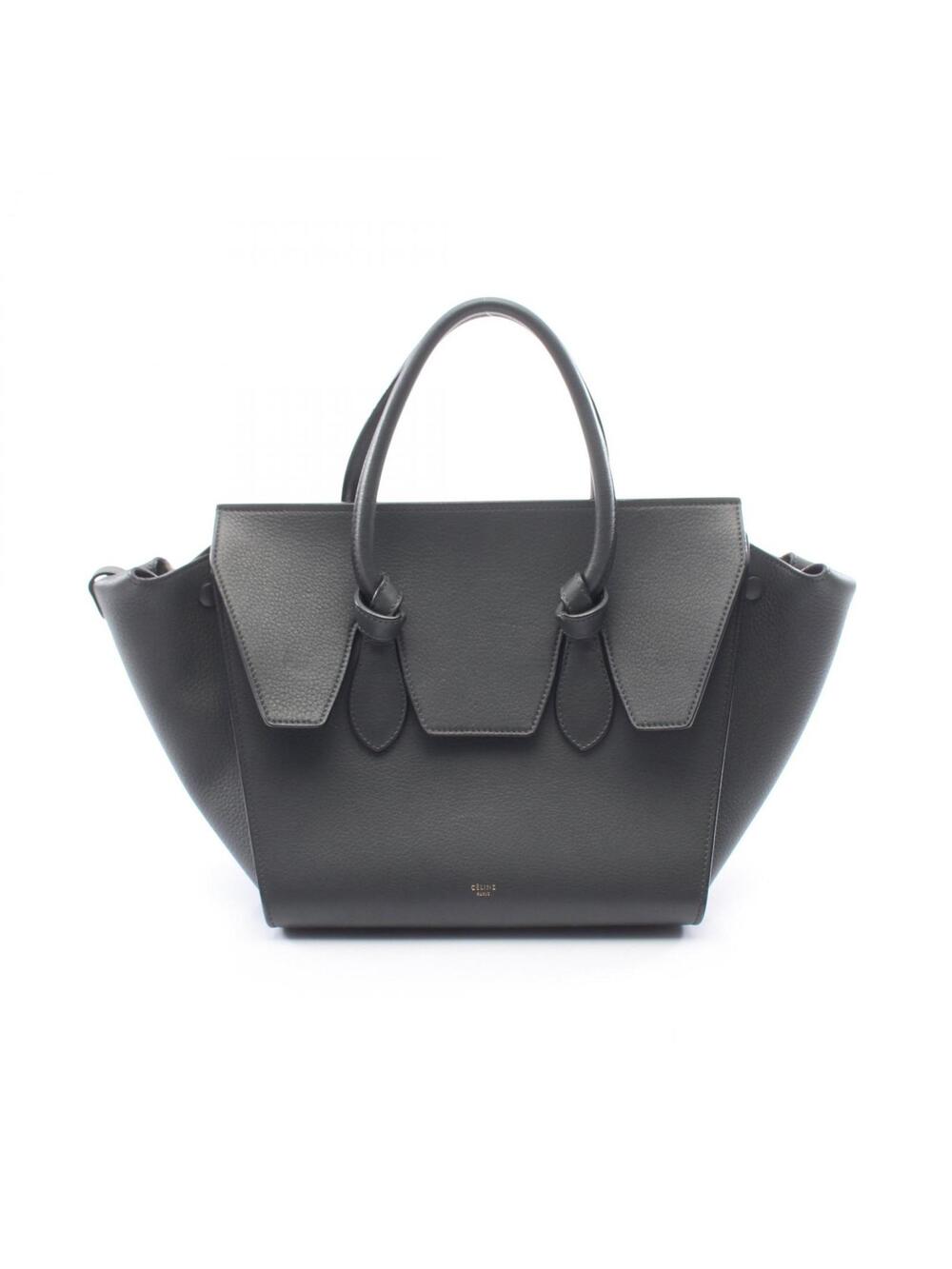 Celine Tie Tote Hand Bag Leather Gray #351724C79B